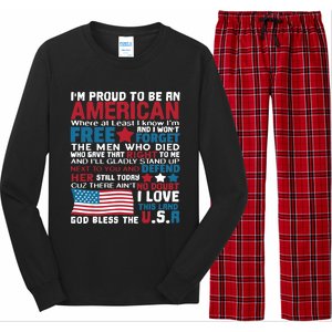 American Proud to be Patriotic featuring USA Flag Merican Long Sleeve Pajama Set