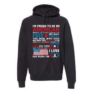 American Proud to be Patriotic featuring USA Flag Merican Premium Hoodie