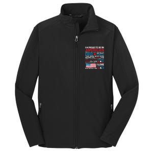 American Proud to be Patriotic featuring USA Flag Merican Core Soft Shell Jacket