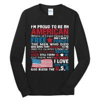 American Proud to be Patriotic featuring USA Flag Merican Tall Long Sleeve T-Shirt