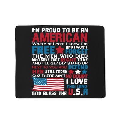 American Proud to be Patriotic featuring USA Flag Merican Mousepad