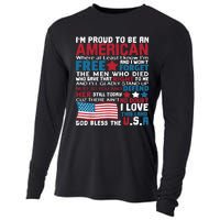 American Proud to be Patriotic featuring USA Flag Merican Cooling Performance Long Sleeve Crew