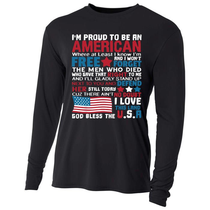 American Proud to be Patriotic featuring USA Flag Merican Cooling Performance Long Sleeve Crew