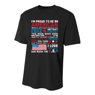 American Proud to be Patriotic featuring USA Flag Merican Youth Performance Sprint T-Shirt