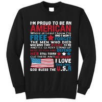 American Proud to be Patriotic featuring USA Flag Merican Tall Sweatshirt