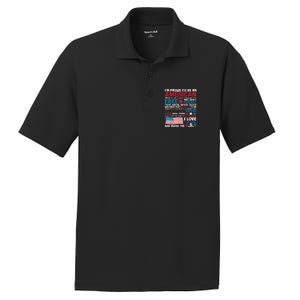 American Proud to be Patriotic featuring USA Flag Merican PosiCharge RacerMesh Polo