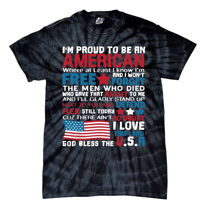 American Proud to be Patriotic featuring USA Flag Merican Tie-Dye T-Shirt