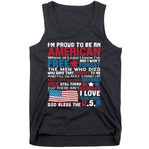 American Proud to be Patriotic featuring USA Flag Merican Tank Top