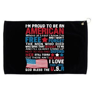 American Proud to be Patriotic featuring USA Flag Merican Grommeted Golf Towel