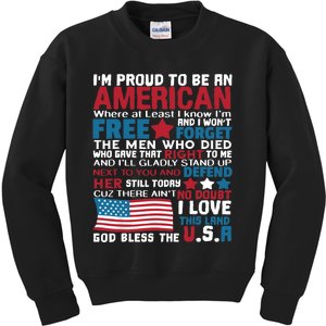 American Proud to be Patriotic featuring USA Flag Merican Kids Sweatshirt