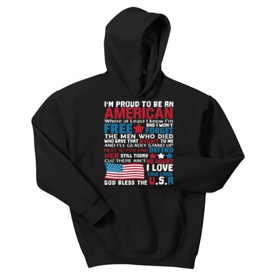 American Proud to be Patriotic featuring USA Flag Merican Kids Hoodie