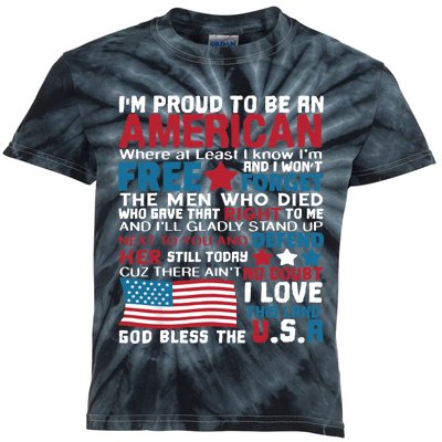 American Proud to be Patriotic featuring USA Flag Merican Kids Tie-Dye T-Shirt