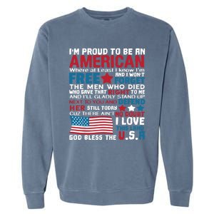 American Proud to be Patriotic featuring USA Flag Merican Garment-Dyed Sweatshirt