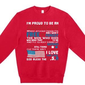 American Proud to be Patriotic featuring USA Flag Merican Premium Crewneck Sweatshirt