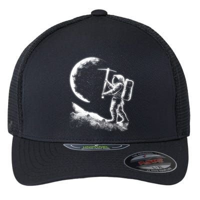 Astronaut Picking The Moon Flexfit Unipanel Trucker Cap