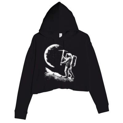 Astronaut Picking The Moon Crop Fleece Hoodie