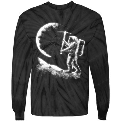 Astronaut Picking The Moon Tie-Dye Long Sleeve Shirt