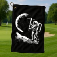 Astronaut Picking The Moon Golf Towel