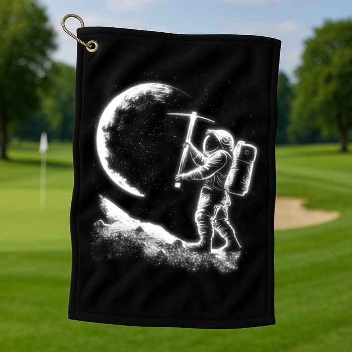 Astronaut Picking The Moon Golf Towel