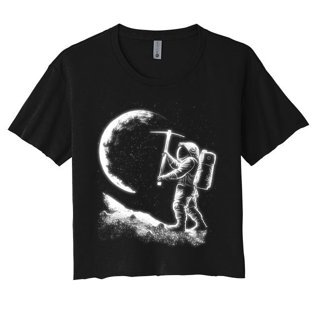 Astronaut Picking The Moon Crop Top