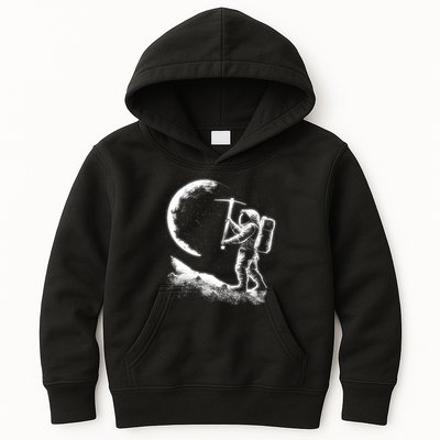 Astronaut Picking The Moon Kids Hoodie