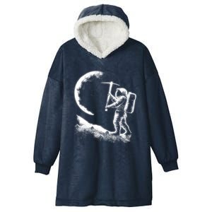 Astronaut Picking The Moon Hooded Wearable Blanket