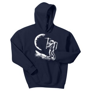 Astronaut Picking The Moon Kids Hoodie