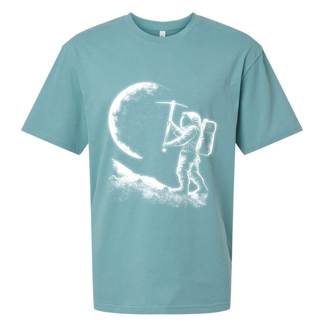 Astronaut Picking The Moon Sueded Cloud Jersey T-Shirt