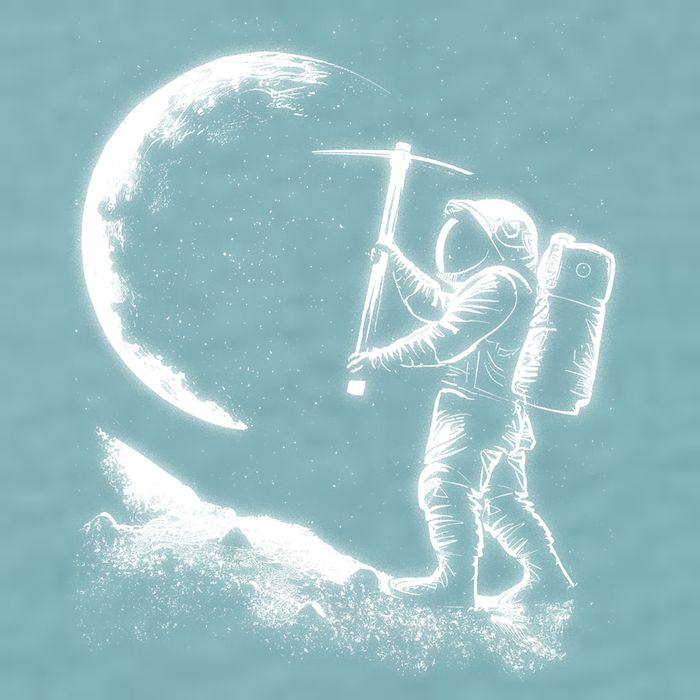 Astronaut Picking The Moon Sueded Cloud Jersey T-Shirt