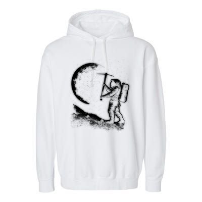 Astronaut Picking The Moon Garment-Dyed Fleece Hoodie