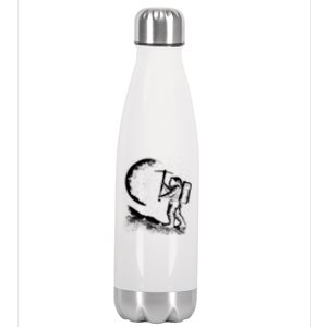 Astronaut Picking The Moon Stainless Steel Insulated Water Bottle