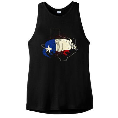 Animal Proud Texan Wildlife Texas United States Armadillo Ladies PosiCharge Tri-Blend Wicking Tank