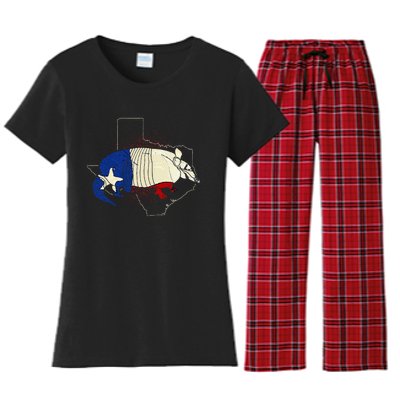 Animal Proud Texan Wildlife Texas United States Armadillo Women's Flannel Pajama Set