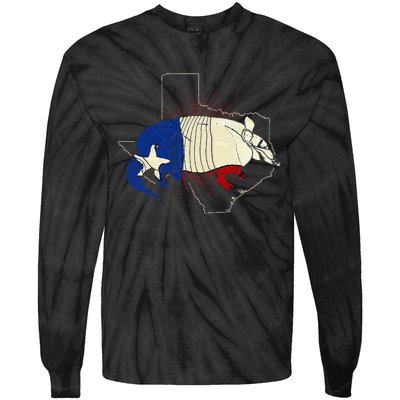 Animal Proud Texan Wildlife Texas United States Armadillo Tie-Dye Long Sleeve Shirt