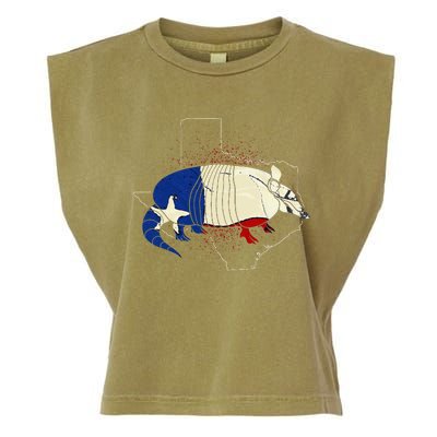 Animal Proud Texan Wildlife Texas United States Armadillo Garment-Dyed Women's Muscle Tee