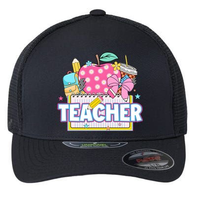 Apple Pencil Teacher Back To School Flexfit Unipanel Trucker Cap