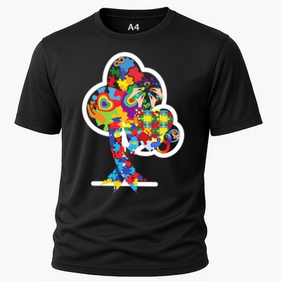Autism Puzzle Tree Of Life Autism Awareness Month Gift Performance Shirt