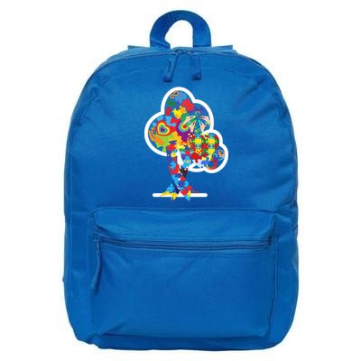 Autism Puzzle Tree Of Life Autism Awareness Month Gift 16 in Basic Backpack