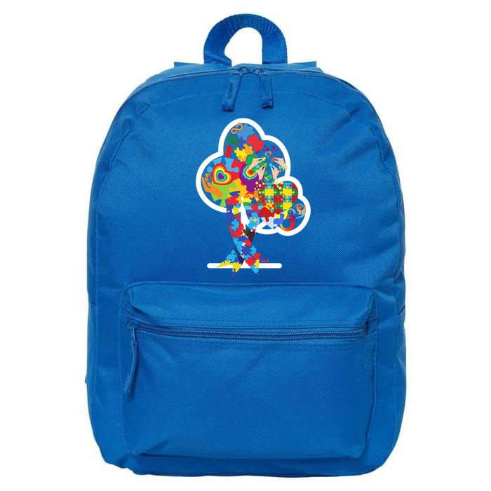 Autism Puzzle Tree Of Life Autism Awareness Month Gift 16 in Basic Backpack