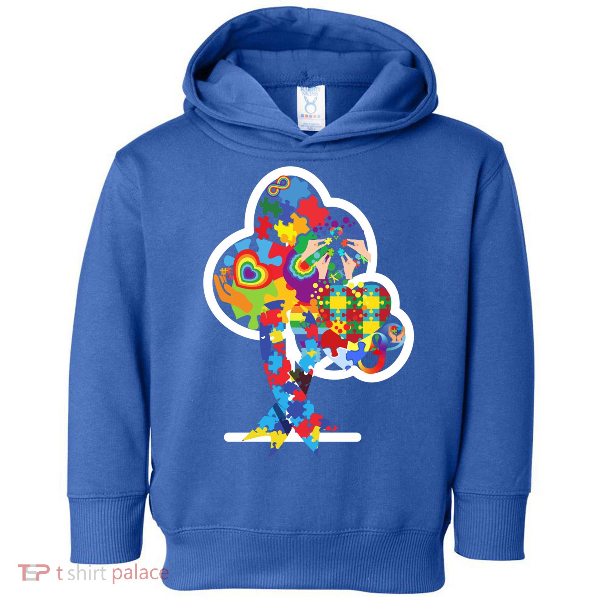 Autism Puzzle Tree Of Life Autism Awareness Month Gift Toddler Hoodie