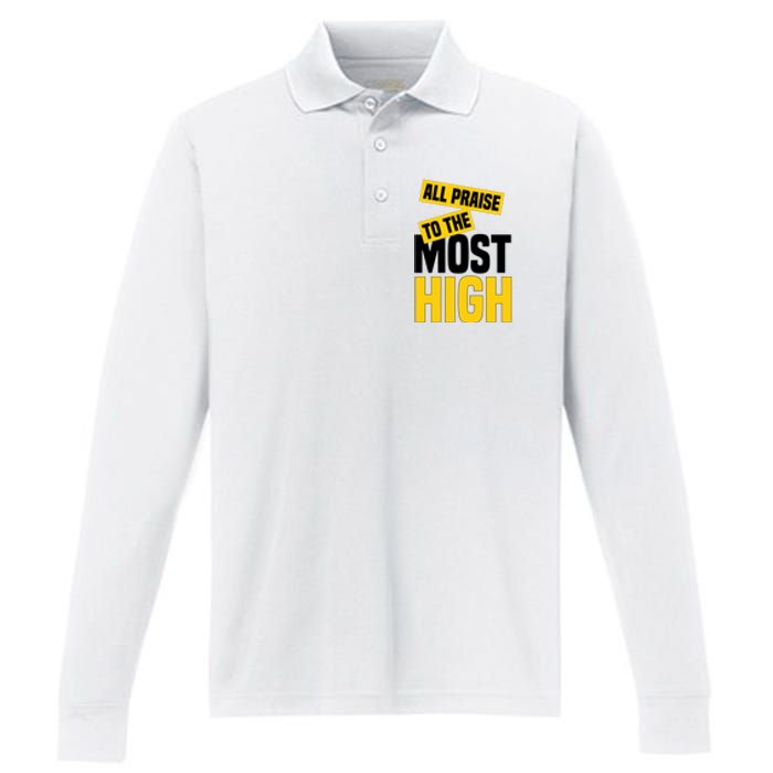 All Praise To The Most High Performance Long Sleeve Polo