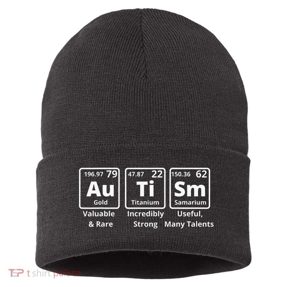 Autism Periodic Table Elements Spelling Sustainable Knit Beanie
