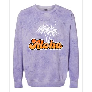 Aloha Palm Trees Hawaii Tropical Colorblast Crewneck Sweatshirt