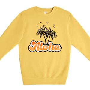 Aloha Palm Trees Hawaii Tropical Premium Crewneck Sweatshirt