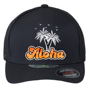 Aloha Palm Trees Hawaii Tropical Flexfit Unipanel Trucker Cap