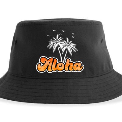 Aloha Palm Trees Hawaii Tropical Sustainable Bucket Hat