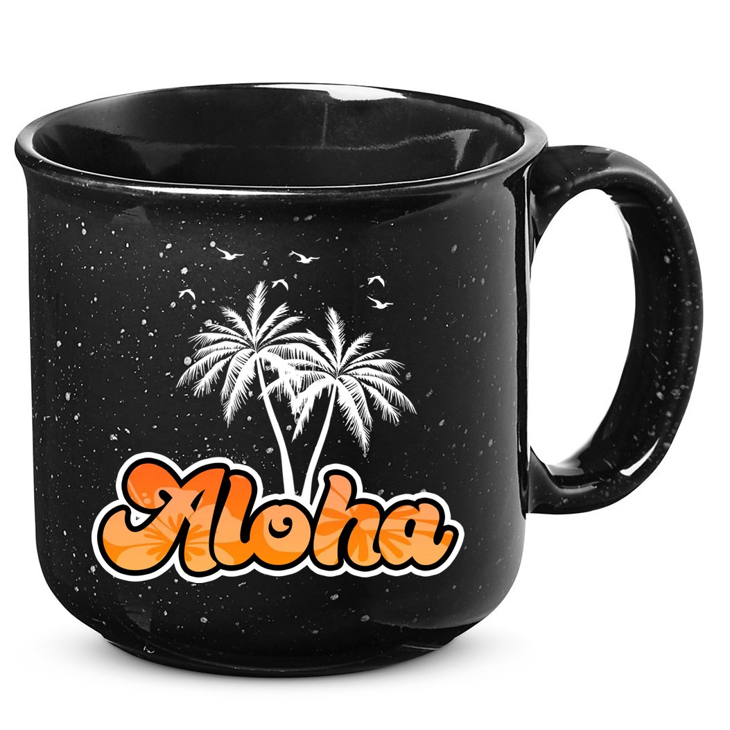 Aloha Palm Trees Hawaii Tropical 15oz Campfire Ceramic Mug