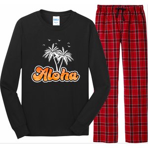 Aloha Palm Trees Hawaii Tropical Long Sleeve Pajama Set