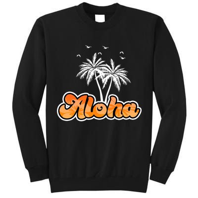 Aloha Palm Trees Hawaii Tropical Tall Sweatshirt