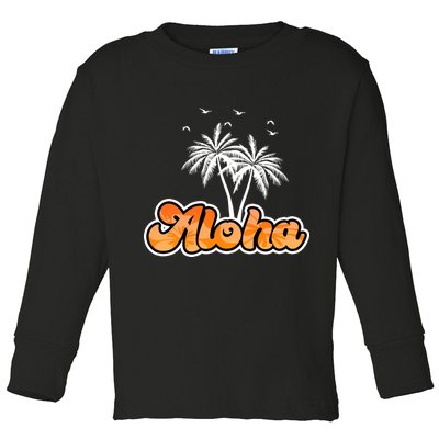 Aloha Palm Trees Hawaii Tropical Toddler Long Sleeve Shirt